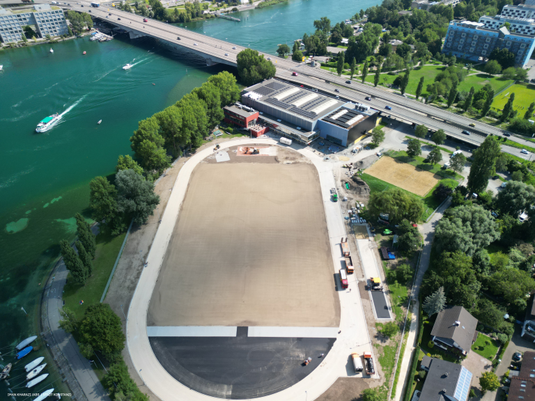 Drohnenaufnahme der Baustelle
